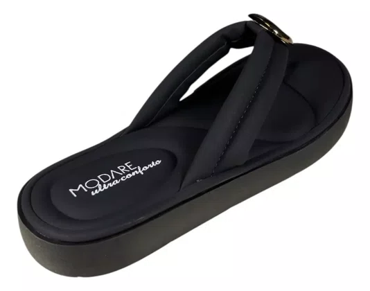 Sandalia Modare Ultra Conforto Feminino Preto Nobuck