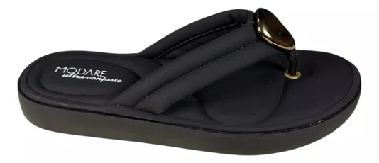 Sandalia Modare Ultra Conforto Feminino Preto Nobuck
