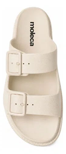 Sandalia Papete Moleca Birken Feminina Branco Off