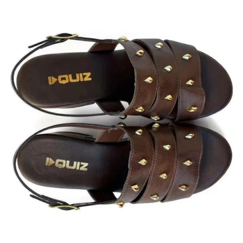 Sandalia Quiz Plataforma Casual Feminino Marrom