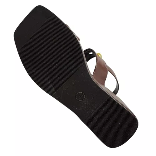 Sandalia Quiz Plataforma Casual Feminino Marrom