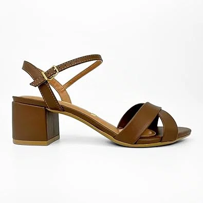 Sandalia Vizzano Salto Bloco Feminino Mocca