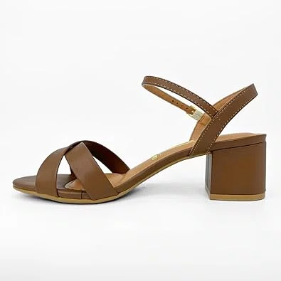 Sandalia Vizzano Salto Bloco Feminino Mocca