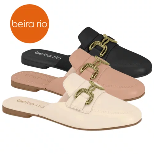 Sapato Beira Rio Mule Feminino Conhaque