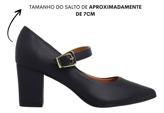 Sapato Vizzano Salto Bloco Preto Verniz