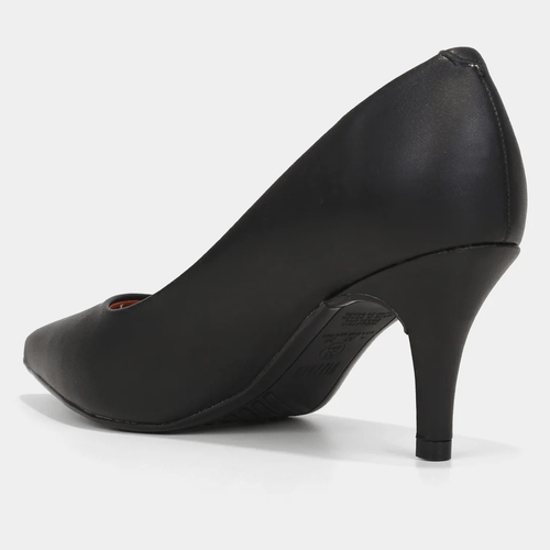 Scarpin Vizzano Salto Médio Bico Fino - Preto