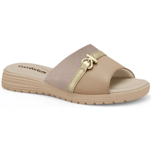 Tamanco Comfortflex Caqui Ouro Feminino