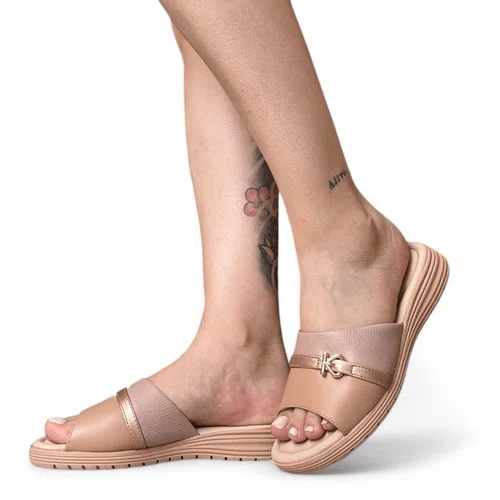 Tamanco Comfortflex Caqui Ouro Feminino