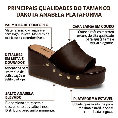 Tamanco Dakota Salto Anabela Feminino