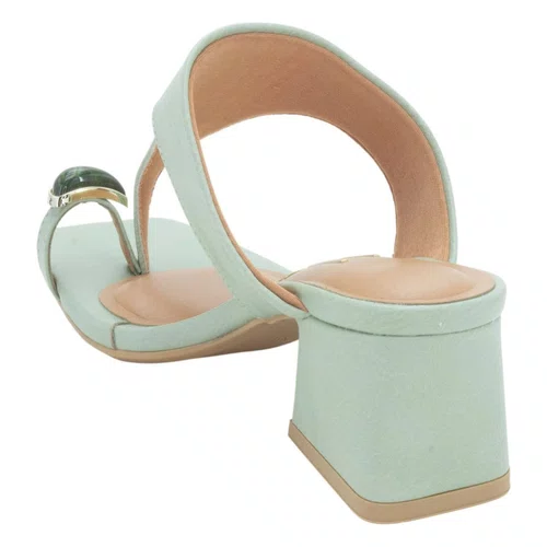 Tamanco Vizzano Salto Bloco Feminino Verde Luna