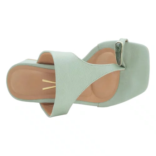 Tamanco Vizzano Salto Bloco Feminino Verde Luna