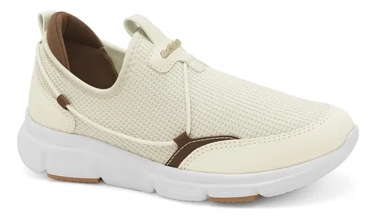 Tenis Comfortflex Casual Feminino Bege