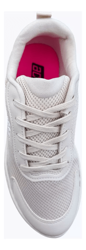 Tênis Feminino Confortável Actvitta Esportivo Creme/Dourado