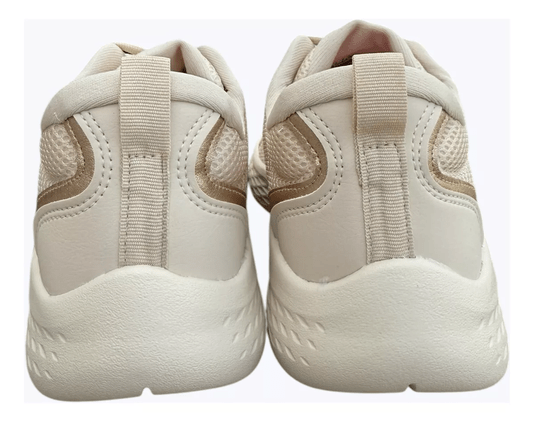 Tênis Feminino Confortável Actvitta Esportivo Creme/Dourado