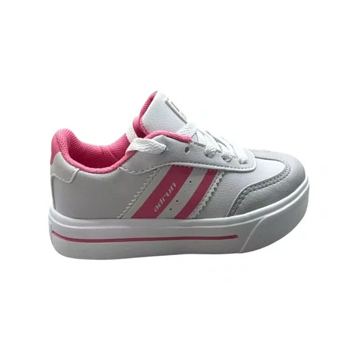 Tenis Infantil Feminino Adrun Slim Kids Branco/Chiclete