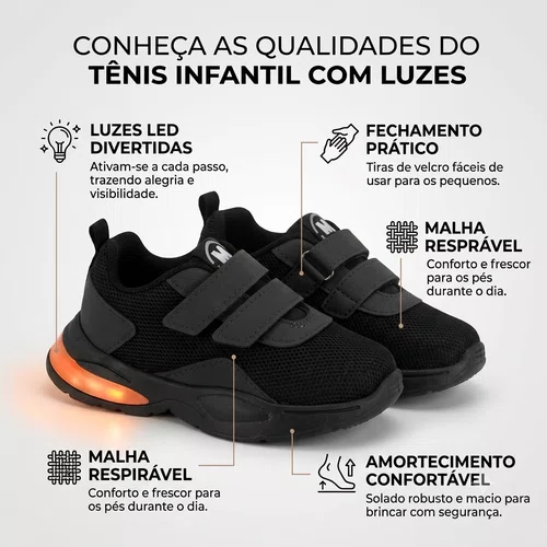 Tenis Infantil Molekinho Masculino Preto