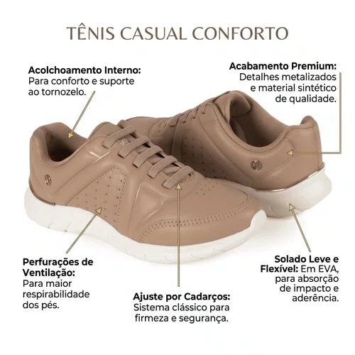 Tenis Kolosh Almeira Feminino  Capuccino