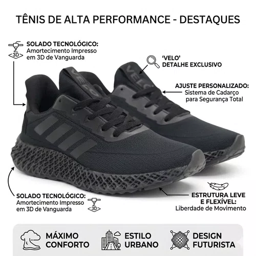 Tenis Veloce Esportivo AD Micro Preto