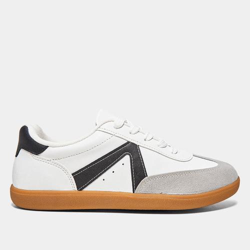 Tenis Vizzano Casual Unisex Branco com Detalhes Preto e Cinza