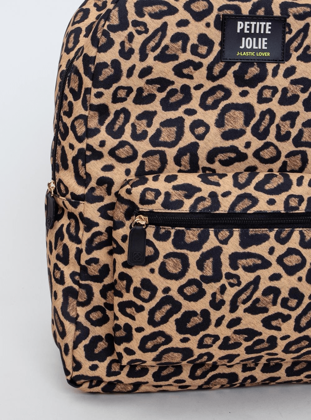 Mochila Petite Jolie Teen Onça Pj11055ii Acambamento Dos Ferragens Ouro Cor Marrom-claro Correia De Ombro Preto