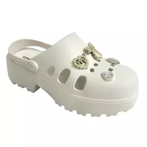 Babuche Moleca Plataforma Tratorada Branco + acessorios