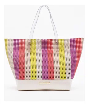 Bolsa Praia Petite Jolie Ibiza Branca Listras