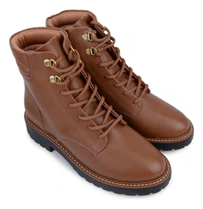 Bota Feminina Vizzano Coturno Cano Baixo Marrom