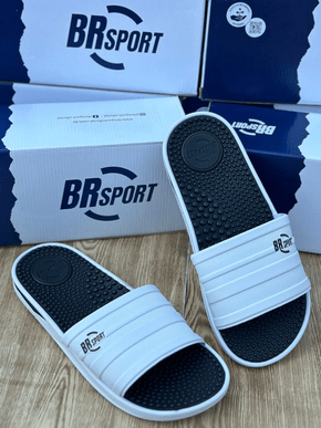 Chinelo Masculino BR SPORT Sandália Slide Papete Atleta Branco