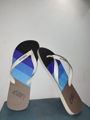 Chinelo Masculino Colcci Est 1986 Tons de Azul com Preto e Cinza