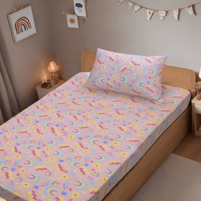 Jogo de Cama Solteiro Infantil - 2 peças Arco-íris