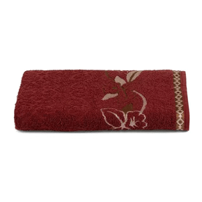 Kit de Toalha de Banho Mafratex Hortência Vinho