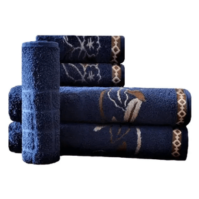 Kit Toalha de Banho Mafratex Hortência Azul Marinho