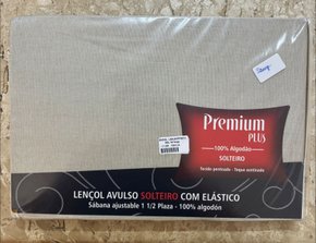 Lençol de Solteiro com Elastico Avulso Bege