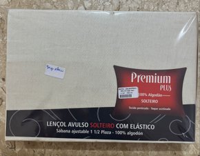 Lençol de Solteiro com Elastico Avulso Bege Claro