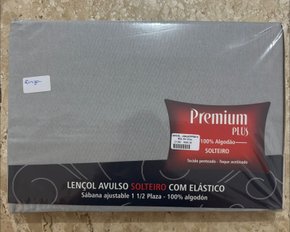 Lençol de Solteiro com Elastico Avulso Cinza