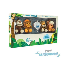 Mobile Musical Safari De Pelúcia Para Berço