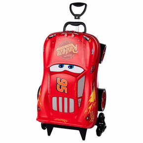 Mochila Infantil 3D Rodinha Tripla Diplomata CARROS MCQUEEN