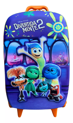 Mochila Infantil 3D Rodinha Tripla Diplomata Divertidamente Sala Controle