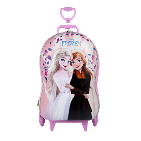 Mochila Infantil 3D Rodinha Tripla Diplomata Frozen Elsa E Anna Disney