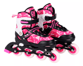 Patins Inline Infantil Rosa Ajustável DM Radical