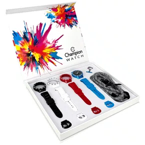 Relogio Champion Original Troca Pulseiras Fundo Preto