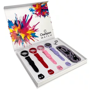 Relogio Champion Original Troca Pulseiras Fundo Preto