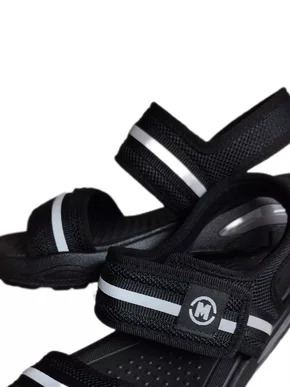 Sandalia Infantil Molekinho Preto com Tiras Brancas