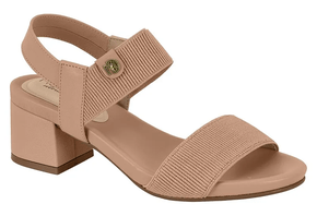 Sandalia Modare Nude Salto Bloco Baixo Confortavel