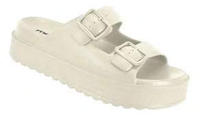 Sandalia Papete Moleca Birken Feminina Branco Off