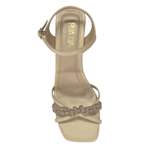 Sandalia soft areia feminina Ana Castela Com Brilho