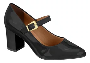 Sapato Vizzano Salto Bloco Preto Verniz