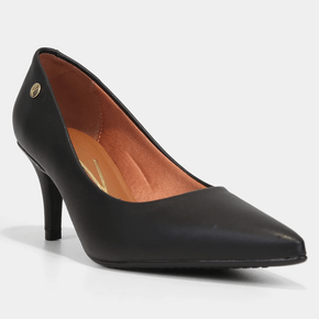 Scarpin Vizzano Salto Médio Bico Fino - Preto