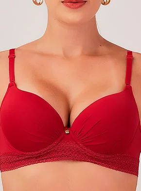 Sutiã Base Nayane Charme Com Bojo e Aro Renda e Microfibra