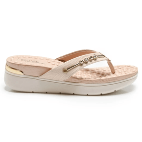 Tamanco Modare Creme Ultra Conforto Palmilha Massageadora